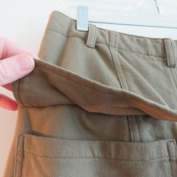 ACACIA Dublin Pant in Moss Green Cotton Raw Hem Casual Travel Vacation - Size S - Picture 14 of 16